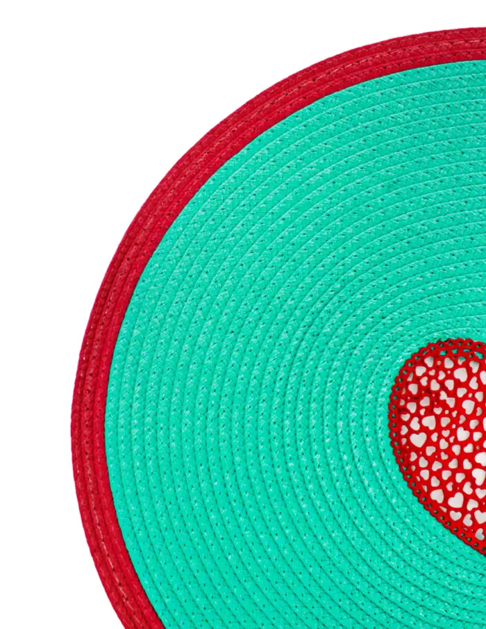 Mantel individual verde con corazón rojo de 0.1x38x0.1cm - Image 3