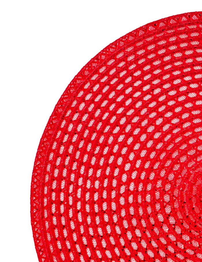 Mantel individual redondo rojo con plata de 0.1x38x0.1cm - Image 3