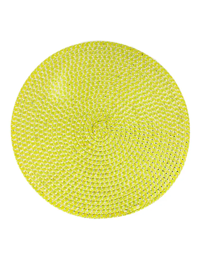 Mantel individual redondo amarillo con plata de 0.1x38x0.1cm - Image 2