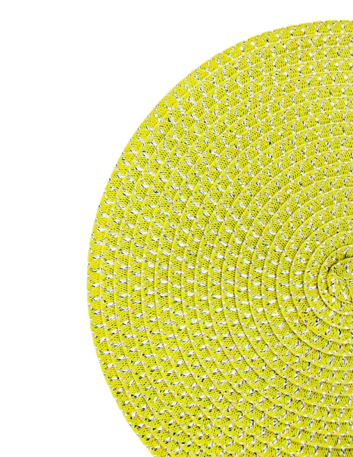 Mantel individual redondo amarillo con plata de 0.1x38x0.1cm - Image 3