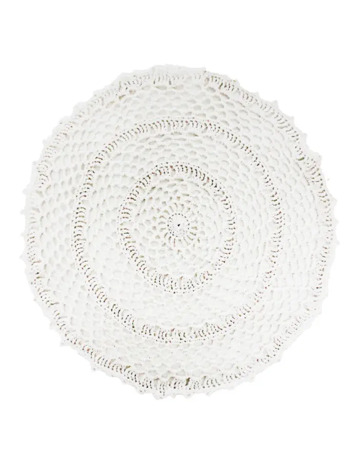Mantel individual redondo blanco tejido crochet de 0.1x38x0.1cm - Image 2