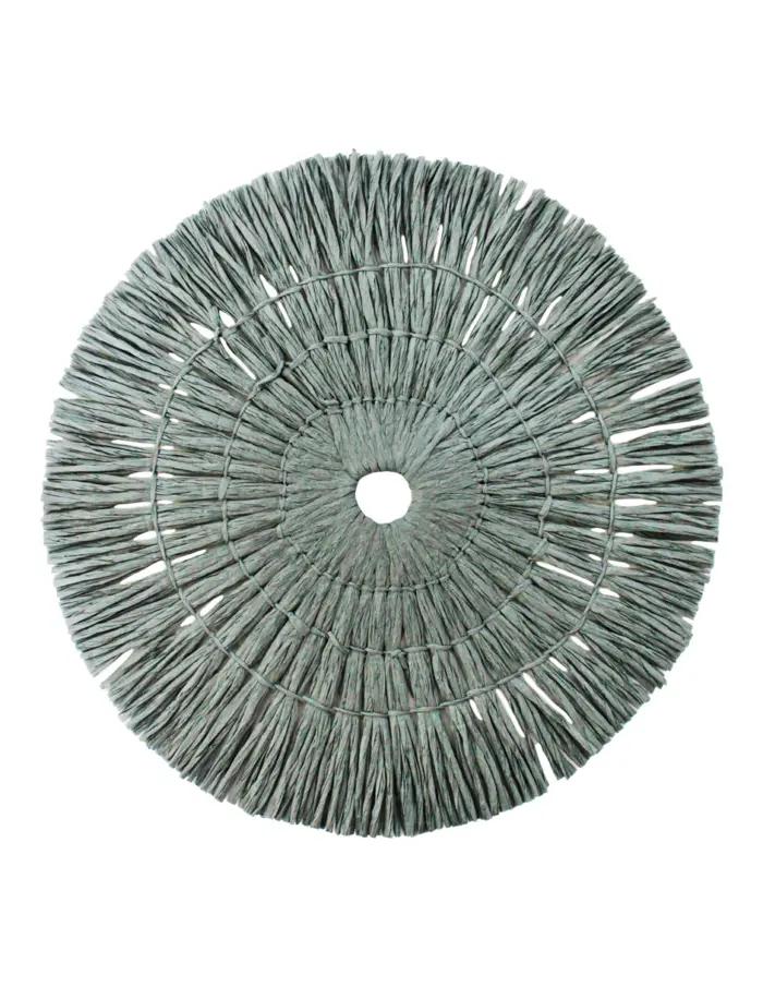Mantel individual redondo gris tejido de papel de 0.1x38x0.1cm - Image 2