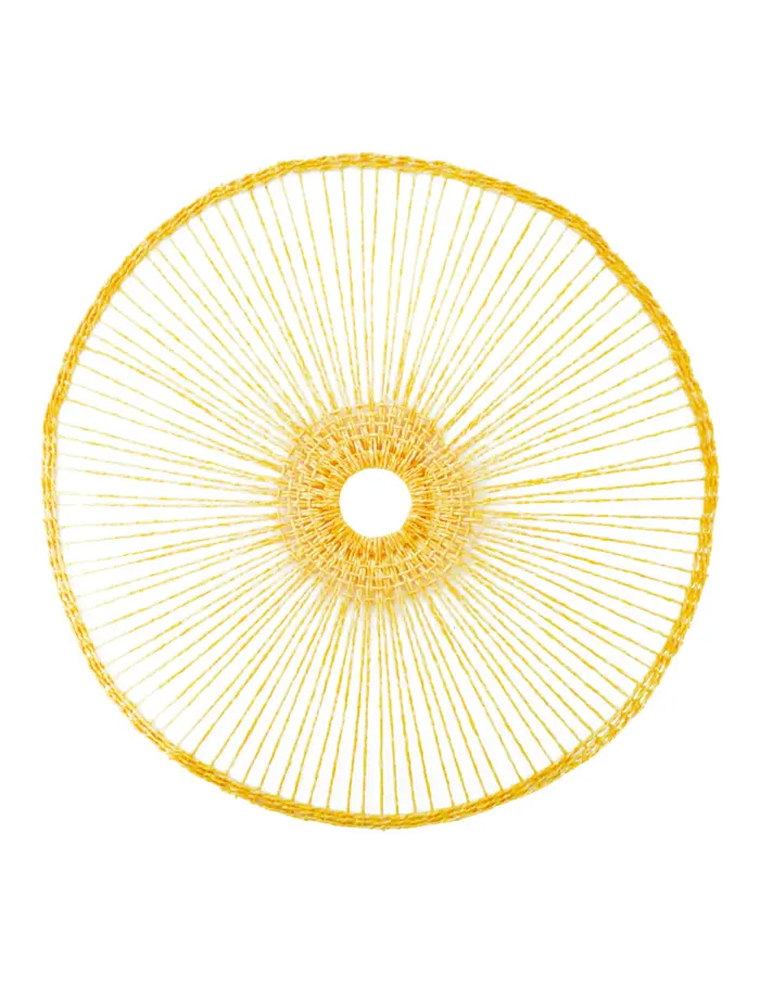 Mantel individual redondo amarillo tejido de 0.1x38x0.1cm - Image 2