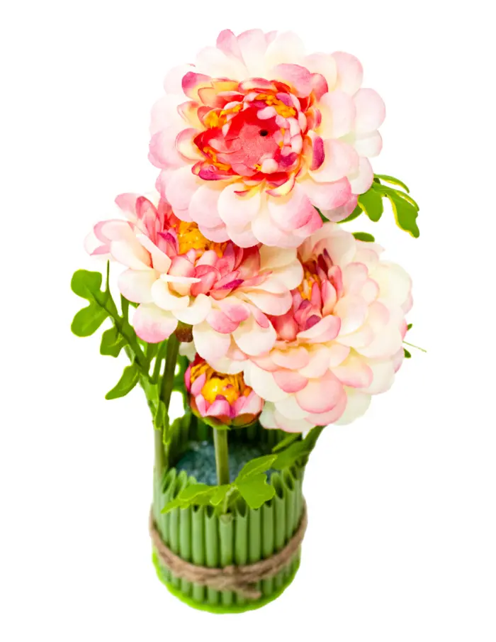 Ramo de flor rosa con base de 7.3x7.3x28cm - Image 2