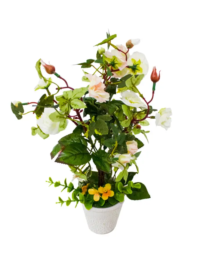 Maceta con flores blancas de 9x9x40cm - Image 2