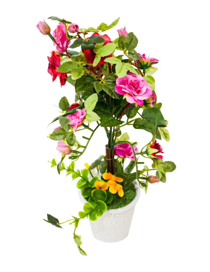 Maceta con flores rojas de 9x9x40cm - Image 2