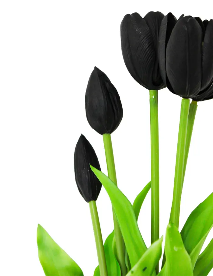 Ramo artificial de tulipanes negros de 12x40x0.1cm - Image 2