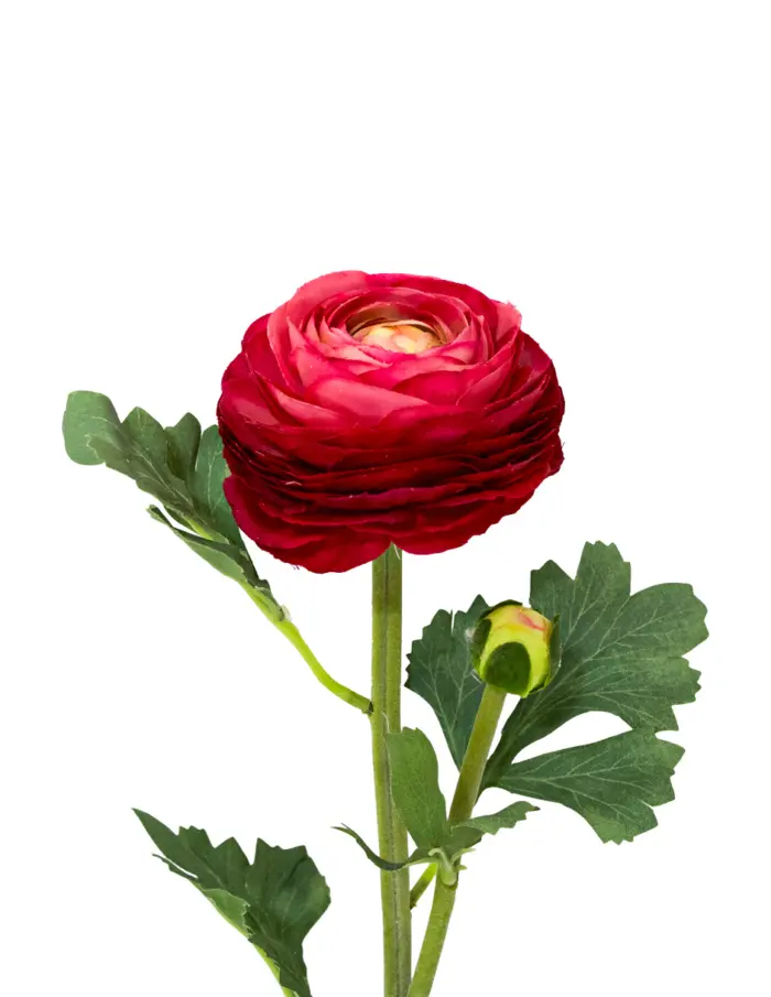 Flor de peonia artificial roja de 18x35x1cm - Image 2
