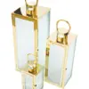 Juego de 3 candelabros de metal dorados de 18x18x50.2cm - Image 2