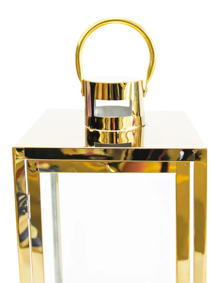 Juego de 3 candelabros de metal dorados de 18x18x46cm - Image 4