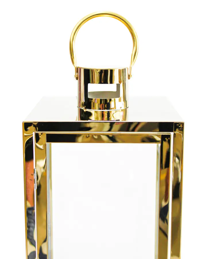 Juego de 3 candelabros de metal dorados de 18x18x49cm - Image 4