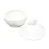 Bombonera de cerámica blanca con ave de 13.6x13.6x15.5cm - Image 3