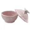 Bombonera de cerámica rosa con mariposa de 15x15x13cm - Image 2