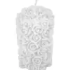 Vela decorativa diseño de rosas blancas de 4x4x7.3cm - Image 2
