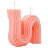 Vela decorativa diseño curvo rosa de 2.5x8.8x7.5cm - Image 2