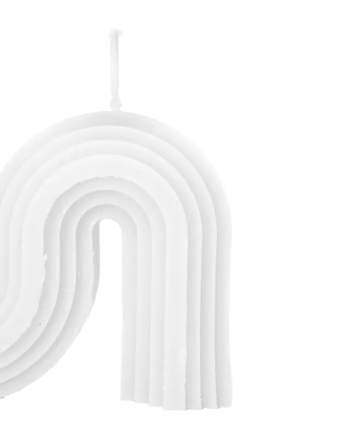 Vela decorativa diseño curvo blanca de 2.5x8.8x7.5cm - Image 3