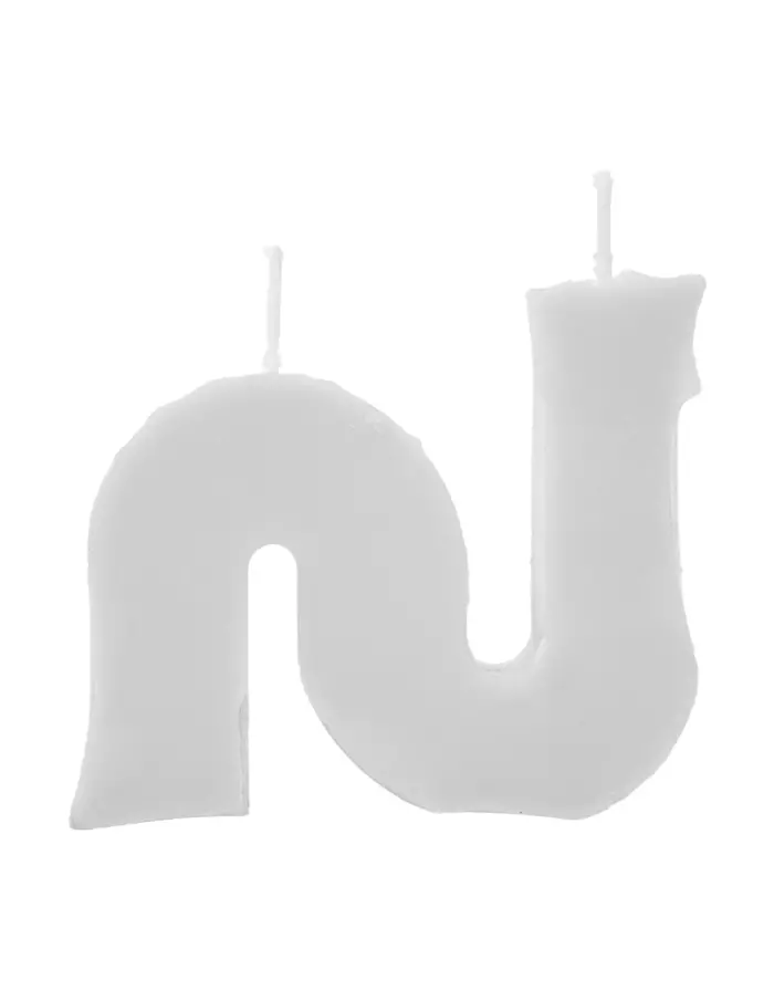 Vela decorativa diseño curvo blanca de 2.5x8.8x7.5cm - Image 4