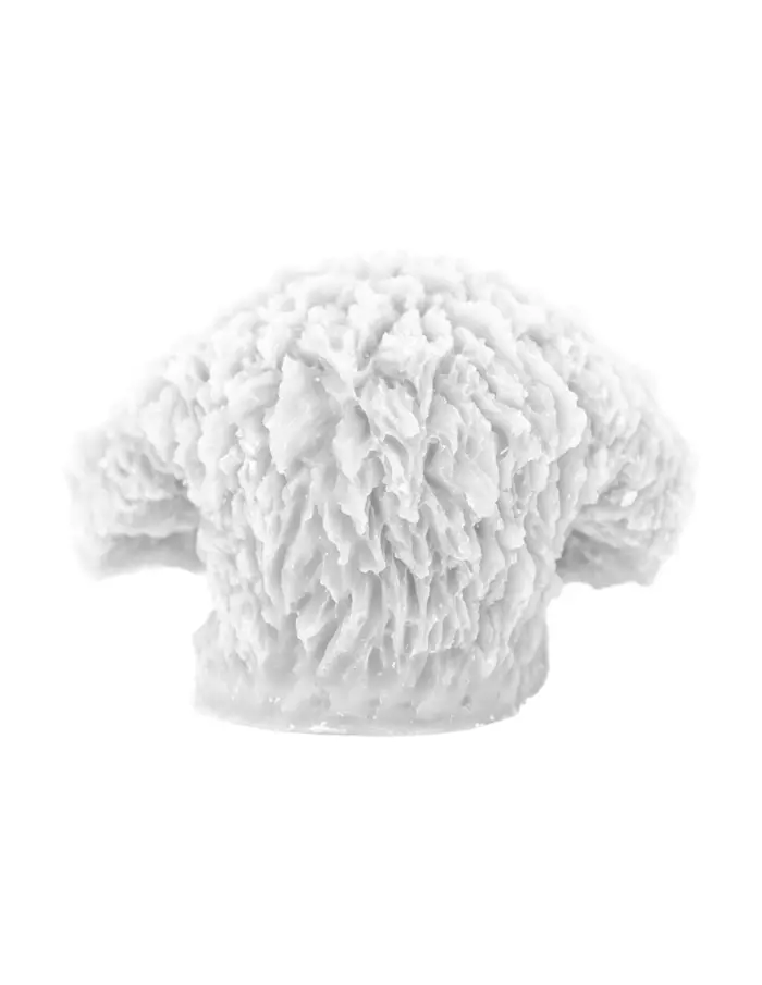 Vela decorativa diseño cabeza de perro blanca de 8x8x5.5cm - Image 4