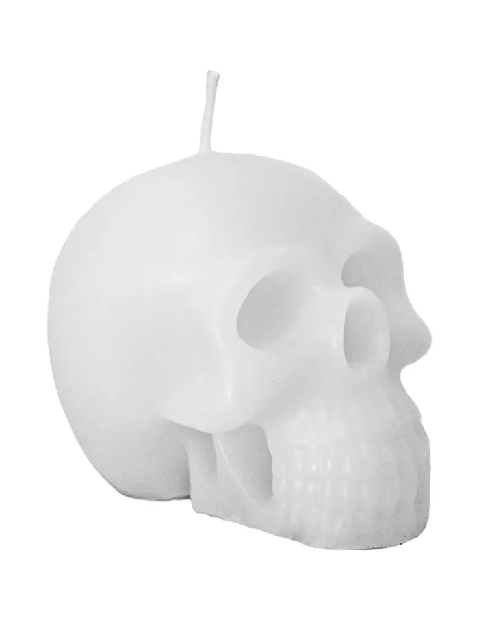 Vela decorativa diseño craneo blanco de 6x8x7cm - Image 2