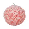 Vela decorativa diseño bola de rosas rosa de 6.5x6.5x5.2cm - Image 2