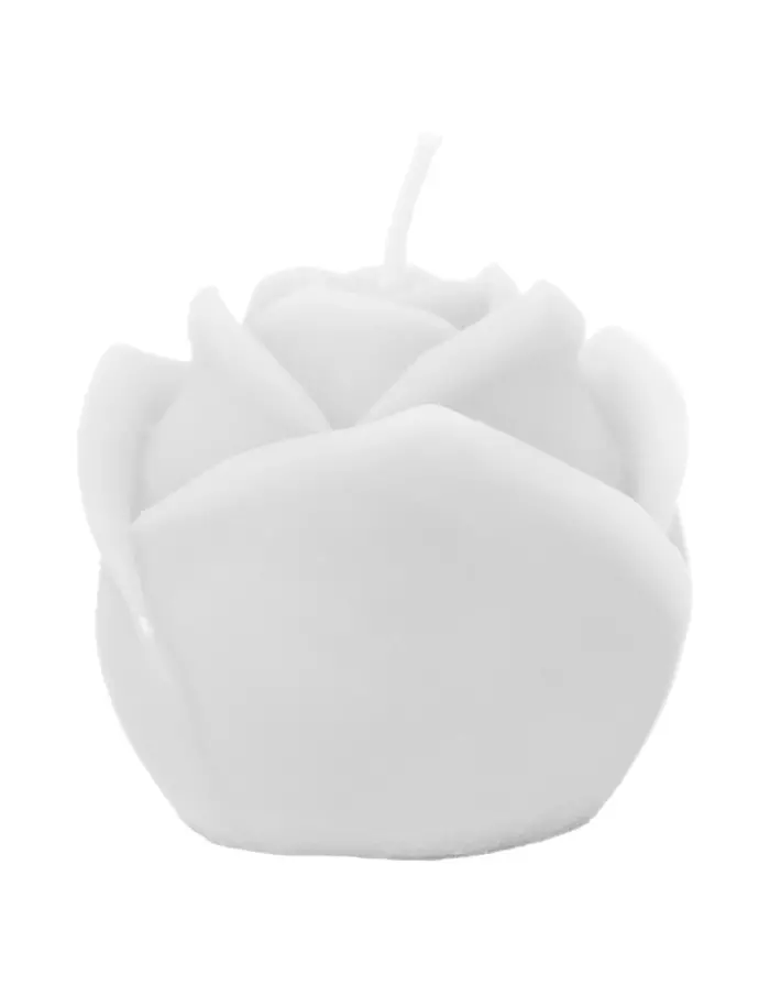 Vela decorativa diseño rosa blanca de 6.7x6.7x5.5cm - Image 2