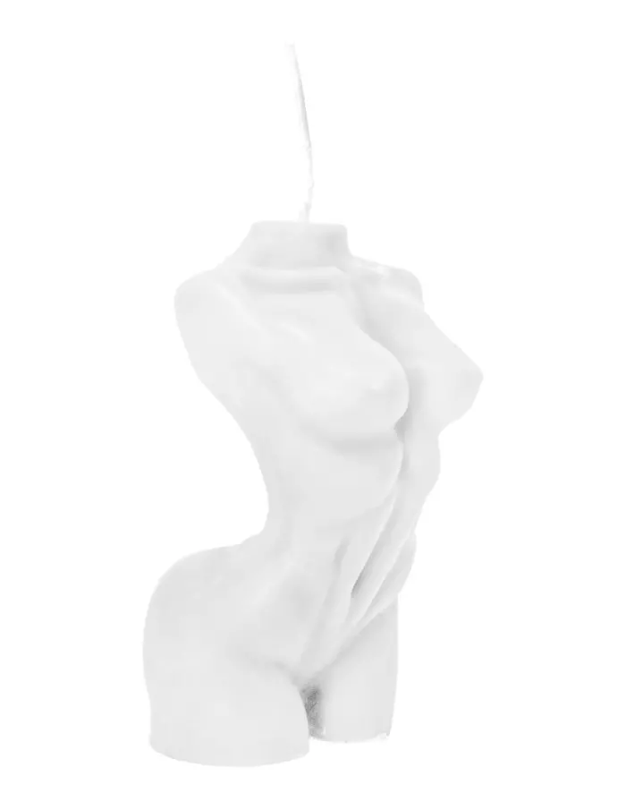 Vela decorativa diseño torso de mujer blanco de 6.7x6.7x5.5cm - Image 2