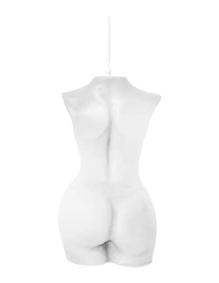 Vela decorativa diseño torso de mujer blanco de 6.7x6.7x5.5cm - Image 3