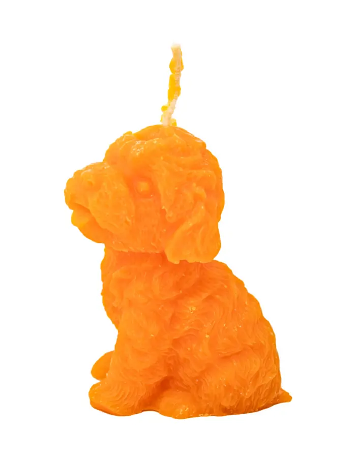 Vela decorativa diseño perro naranja de 7x7.5x14cm - Image 2