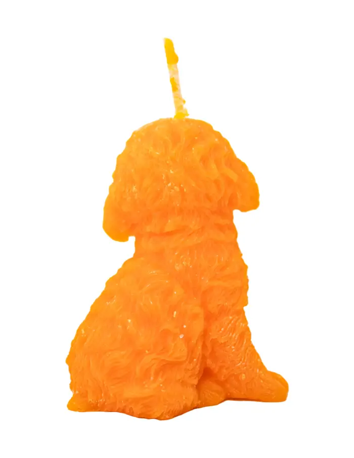 Vela decorativa diseño perro naranja de 7x7.5x14cm - Image 4
