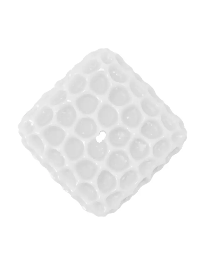 Vela decorativa cuadrada diseño circulos blanco de 3.5x5x6.5cm - Image 4