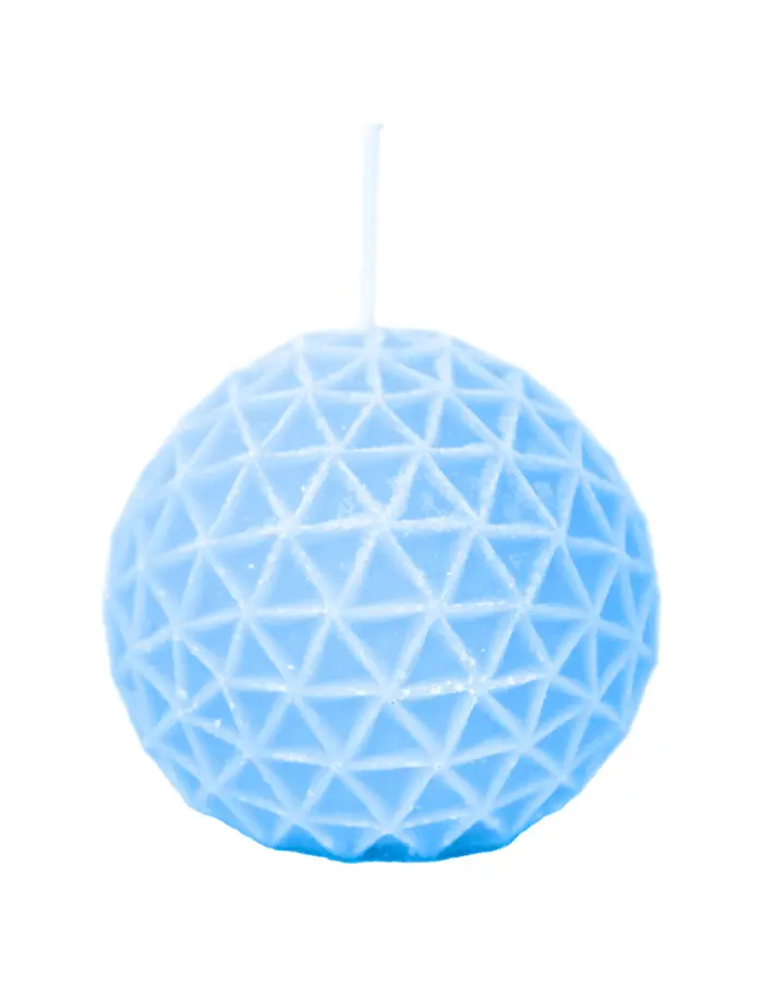 Vela decorativa diseño esfera azul de 6.5x6.5x7cm - Image 2