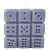 Vela decorativa diseño dado azul acero de 6.5x6.5x7cm - Image 2