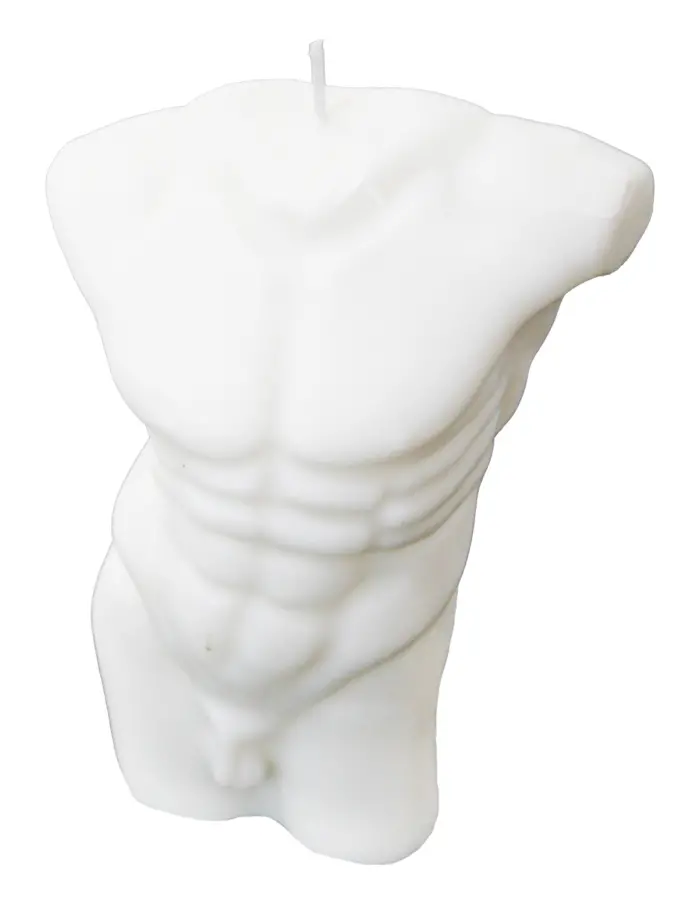 Vela decorativa diseño de busto de color blanco de 6x9.5x14cm - Image 2