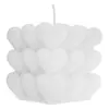 Vela decorativa diseño de cuadradas con círculos de color blanco de 6.5x6.5x6.5cm - Image 2