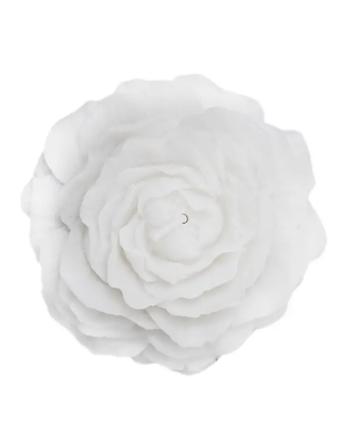 Vela decorativa diseño de flor de rosa de color blanco de 8.2x8.2x3.4cm - Image 2