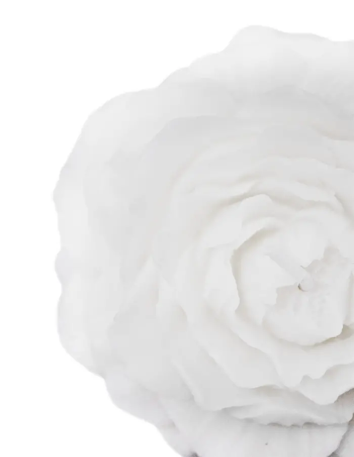 Vela decorativa diseño de flor de rosa de color blanco de 8.2x8.2x3.4cm - Image 3