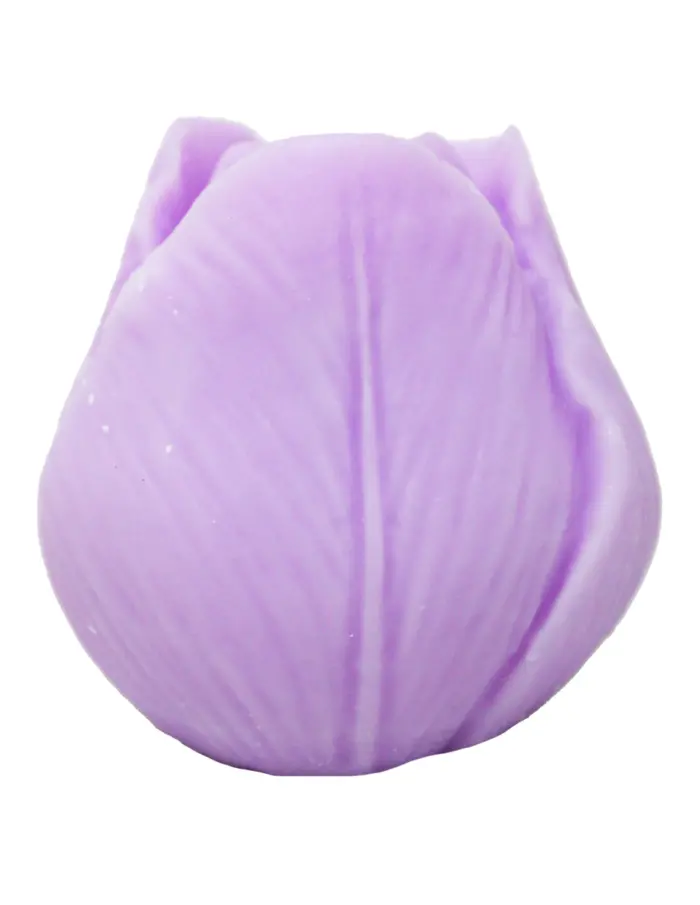 Vela decorativa diseño de flor con pétalos morado de 6.3x6.3x6cm - Image 2