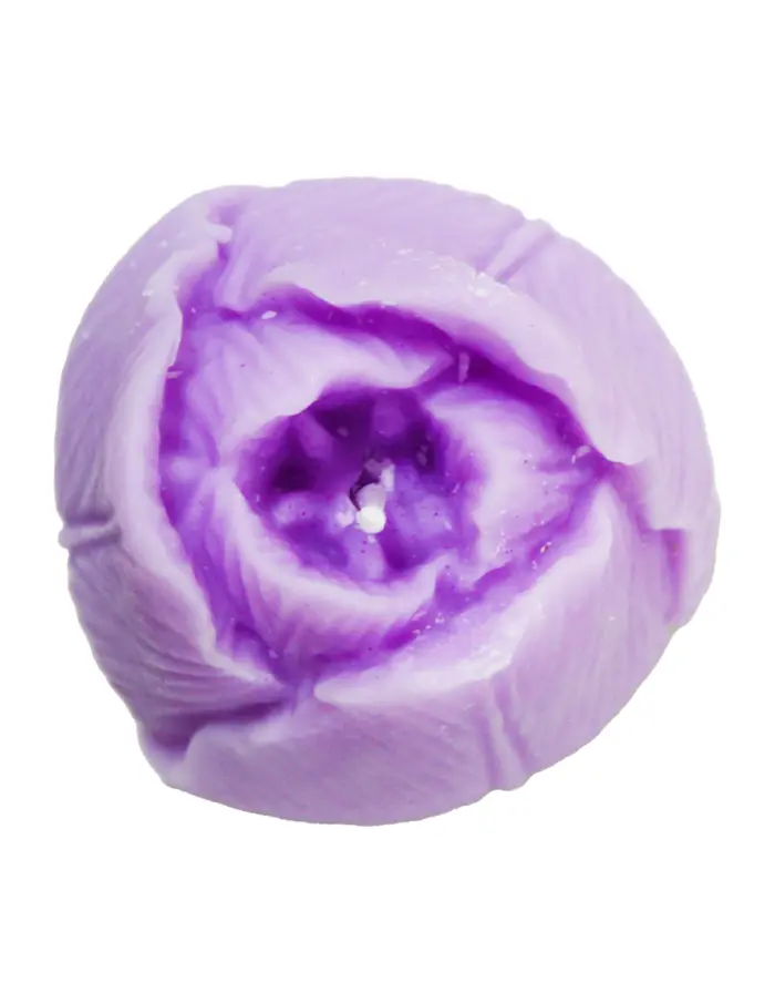 Vela decorativa diseño de flor con pétalos morado de 6.3x6.3x6cm - Image 3