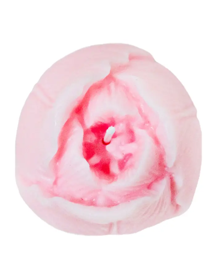 Vela decorativa diseño de flor con pétalos rosa claro de 6.3x6.3x6cm - Image 4