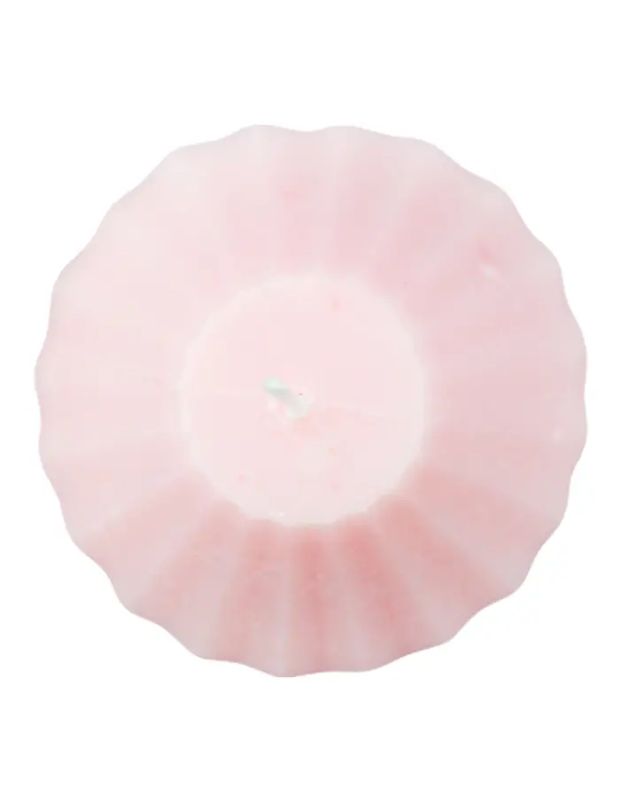 Vela decorativa diseño de picos de color rosa de 7.5x7.5x9cm - Image 3