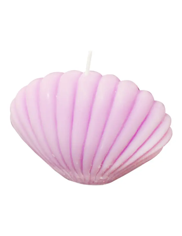 Vela decorativa diseño de almeja de color morado de 4.5x8.5x6cm - Image 2