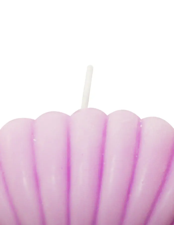 Vela decorativa diseño de almeja de color morado de 4.5x8.5x6cm - Image 4