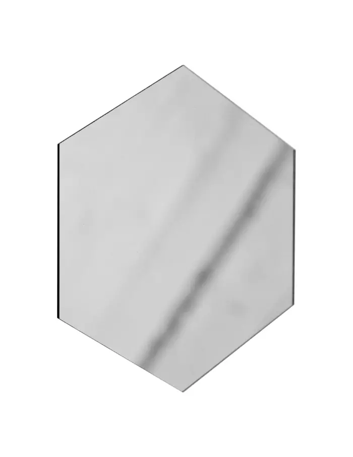 Bajo plato diseño espejo de acrílico plateado hexagonal de 36x35cm - Image 2