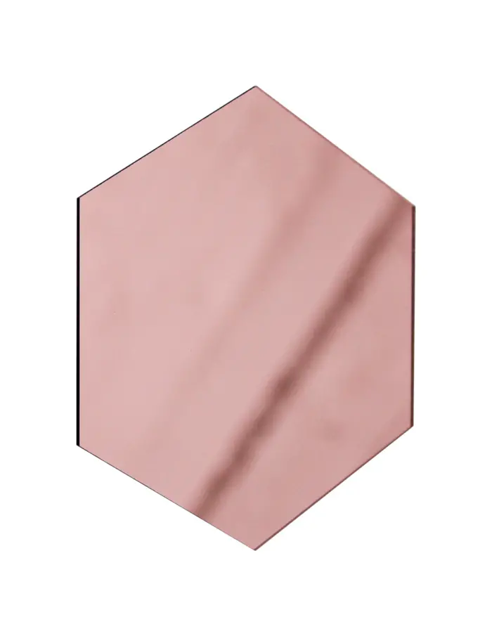 Bajo plato diseño espejo de acrílico cobre hexagonal de 36x35cm - Image 2