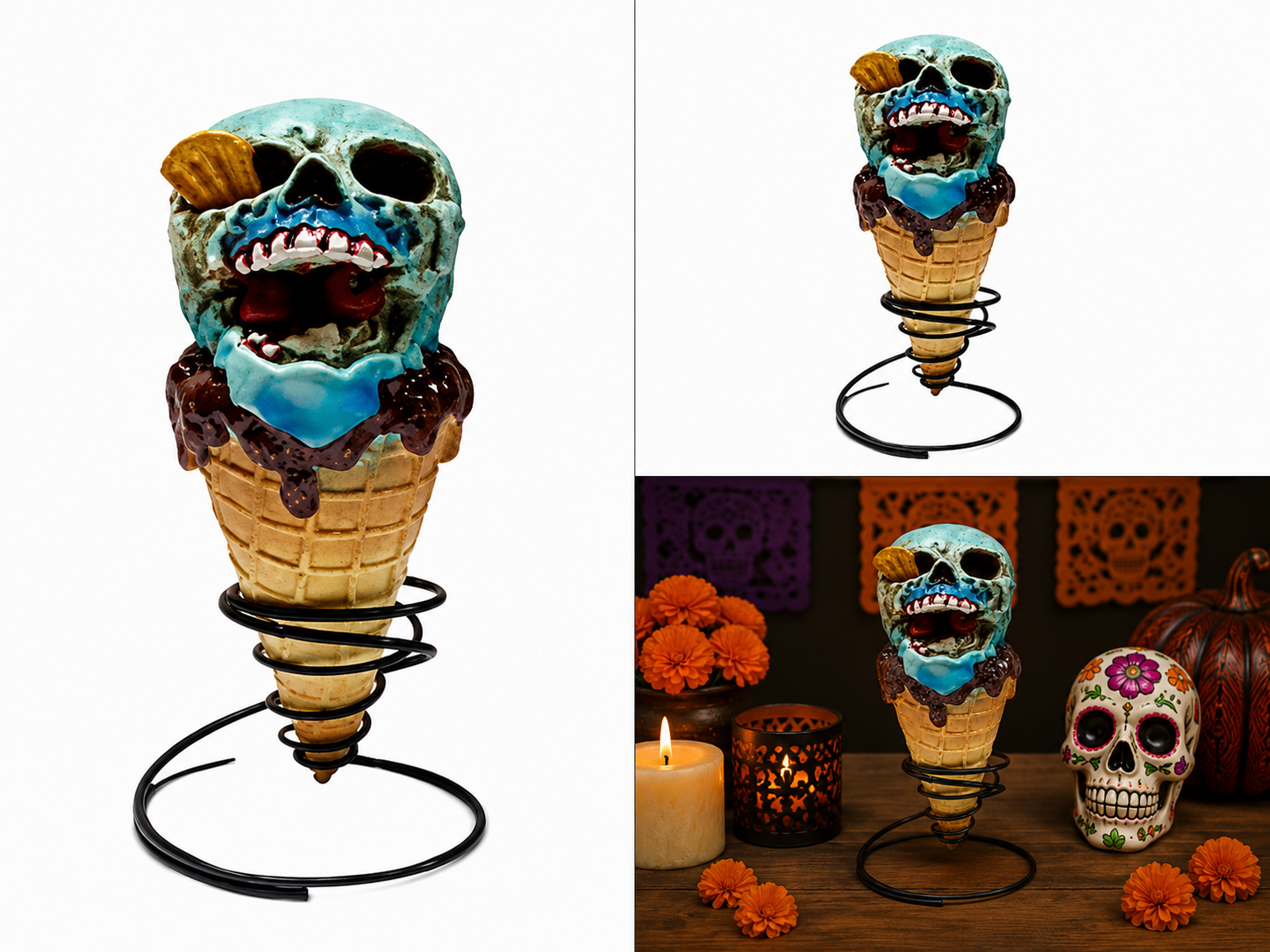 Cráneo Gótico en Cono de Helado