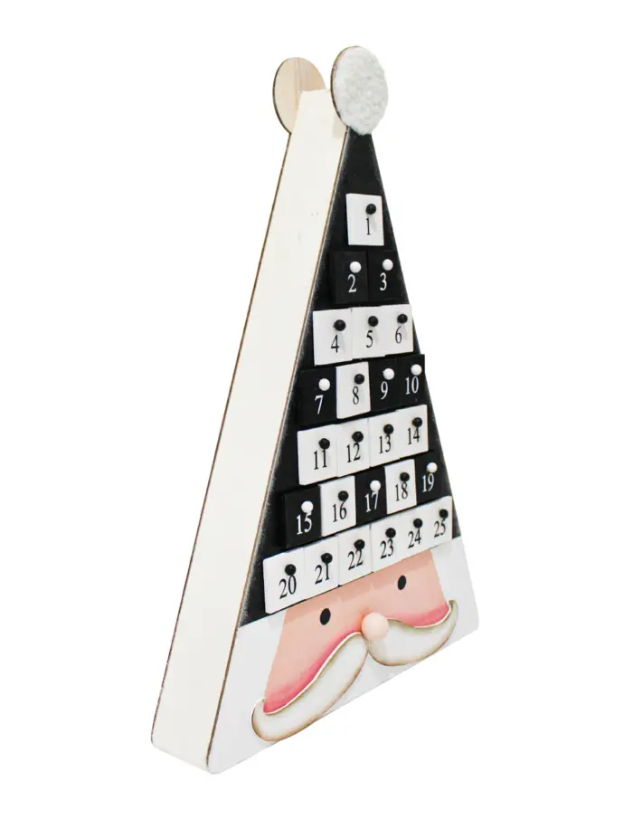 Decoración diseñó calendario negro de madera santa de 5.5x32.5x47cm - Image 2