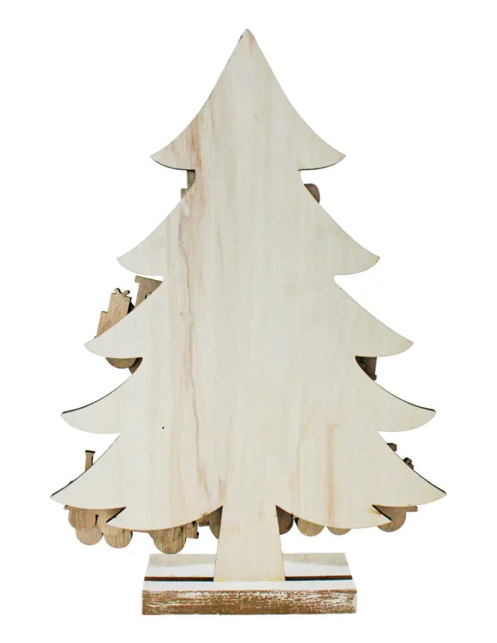 Árbol de madera color natural con 12 trenes colgantes - Image 3