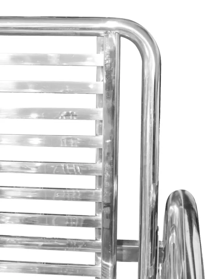 Banca de metal plateado de 190x70x95 cm - Image 4