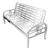 Banca de metal plateado de 190x70x95 cm - Image 2