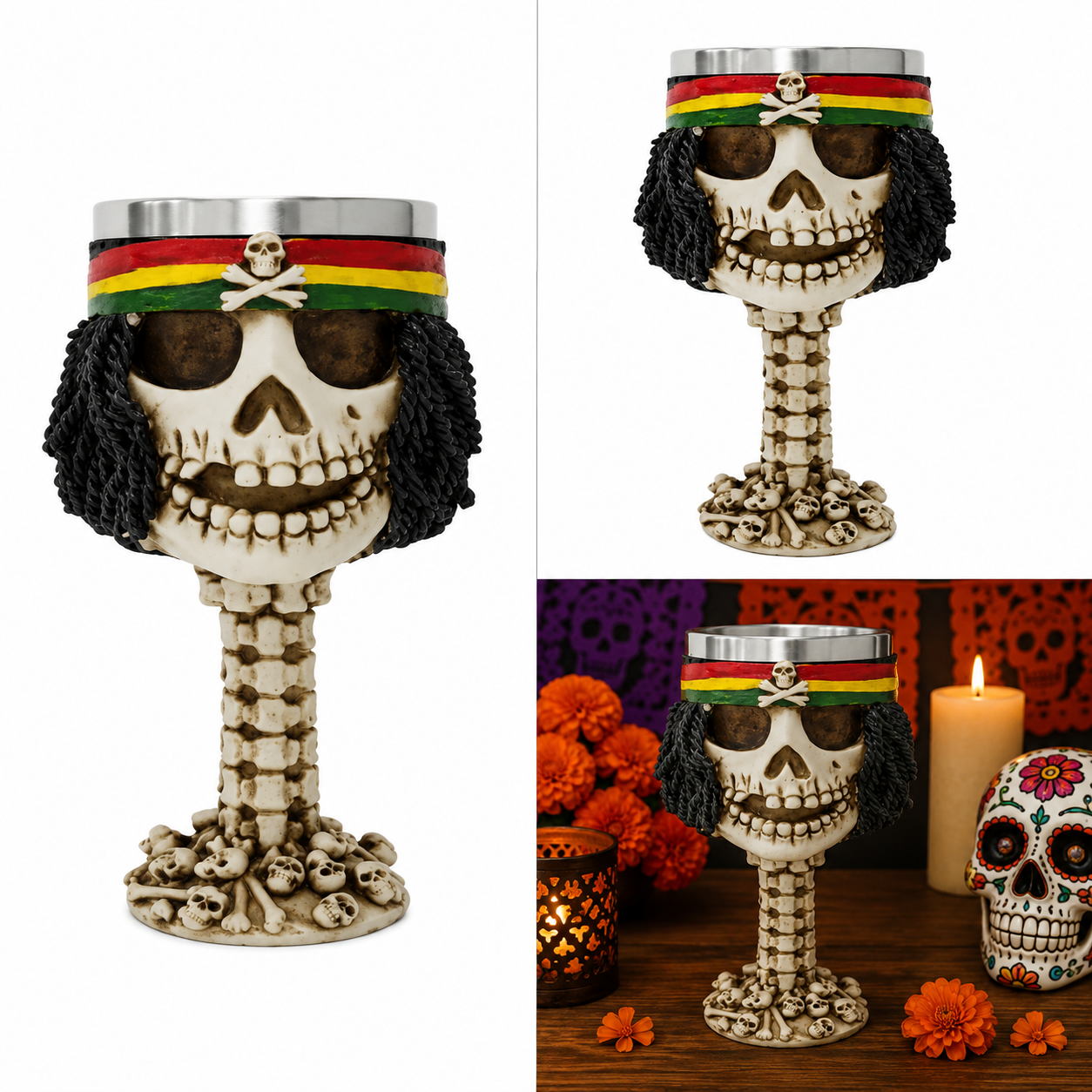 Copa Decorativa Cráneo Reggae